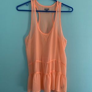 Sheer orange flowy top